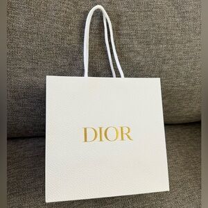 Christian Dior Medium Square Gift Paper Bag White New Empty Authentic